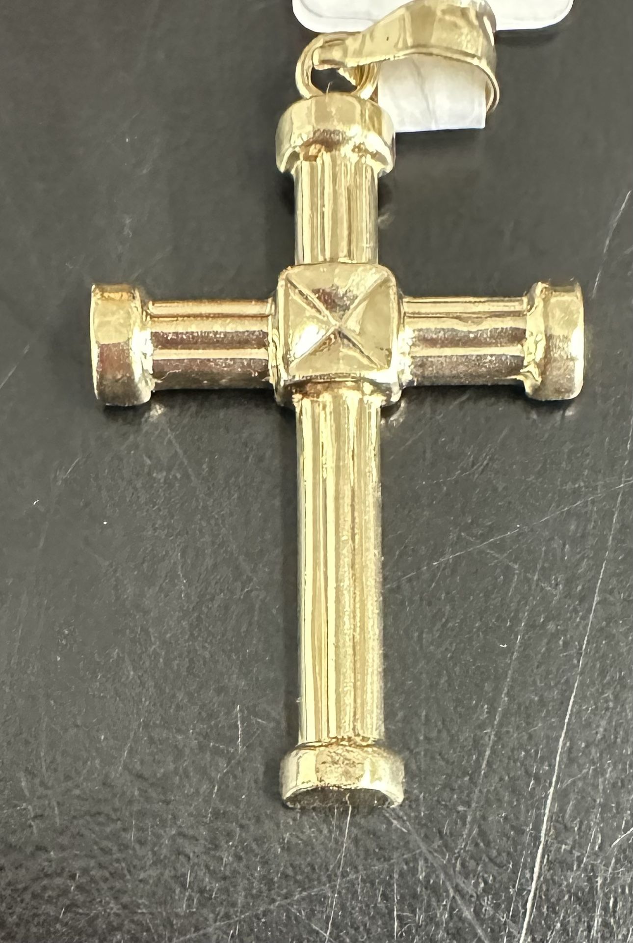 Unisex Cross Charm 14kt Yellow Gold