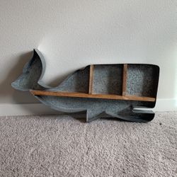 Large Metal Whale Shelf 