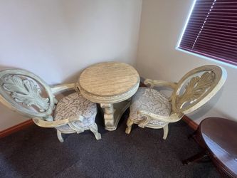 Vintage French Provincial 3-Piece Accent Chair & Table Set $250 OBO