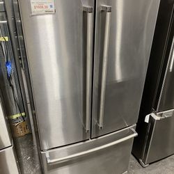 KitchenAid Stainless Steel 22 Cu. Ft. 33” Width Standard Depth French Door Refrigerator With Interior Dispense 