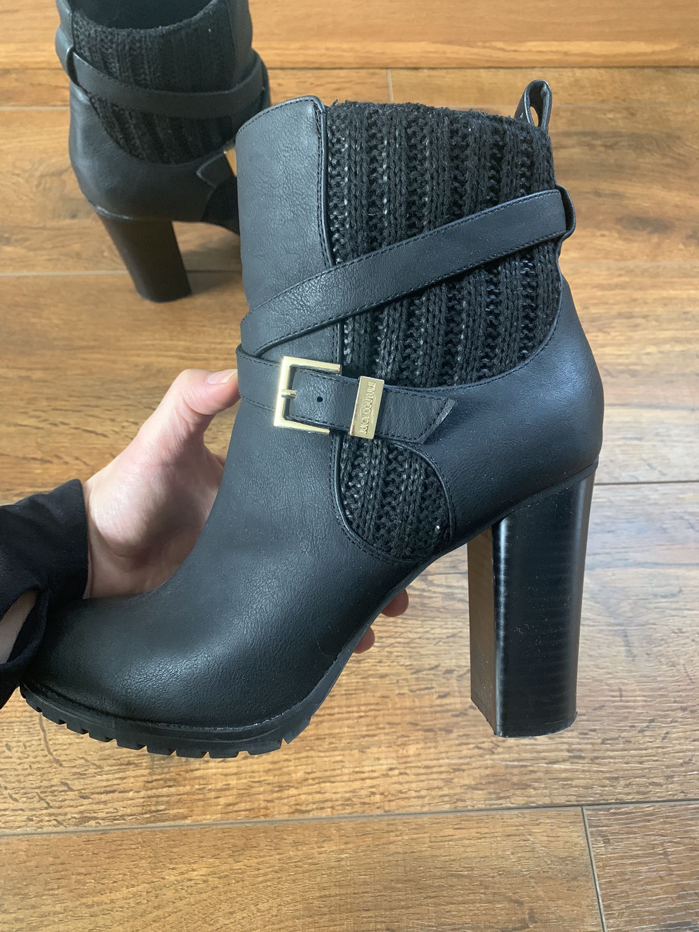 Juicy Couture Black Boots Size 9.5 Women 