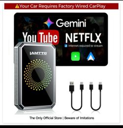 Wireless CarPlay adapter/watch YouTube /be film on your car