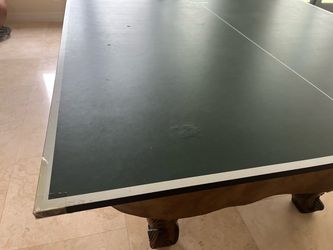 Ping pong table on pool table