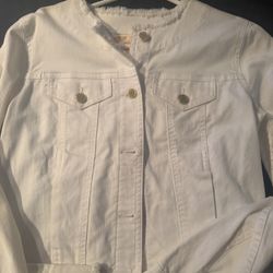 Michael Kors White Jean Jacket Size Small