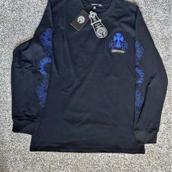 Chome heart shirt black and blues 