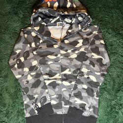 Black, White and Grey Bape Hoodie