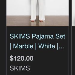 New Marble White Skims 2 Piece Pj Set 