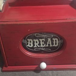 Antic Red Bread Box 