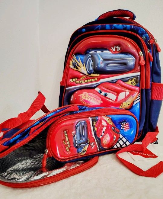 Cars 3 Piece Bookbag Set 🎒