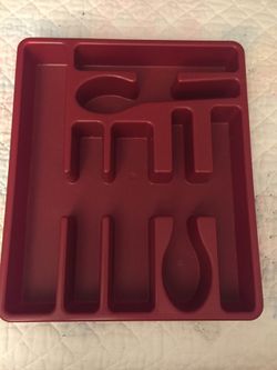 Red Silverware Tray