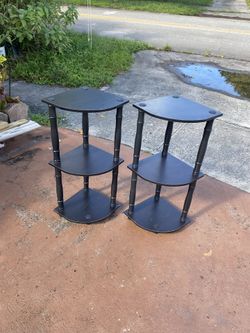 2 Small 3 Tier Corner Entryway Shelf Table For Hall Entrance Front Door