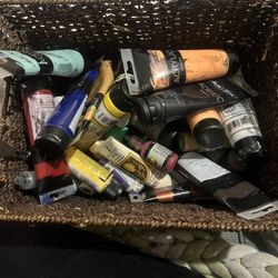 Basket Of (mostly) Acrylic Paint