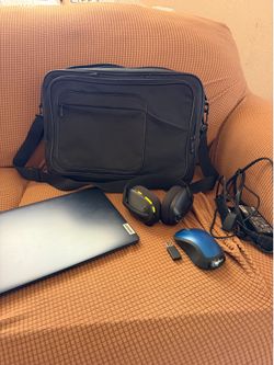 Lenovo IdeaPad 15.6” Laptop Bundle – Charger, Wireless Mouse,  Logitech G435 Wireless Gaming Headset & Carry Bag