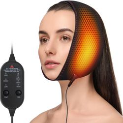 Face Heating Pad for TMJ Relief,Heated Face Mask with 3 Heat and Time Settings, USB Electric Wearable Heating Pad for Face
