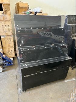 Carbon Fiber 3 Tier Rolling Display Stands With Aluminum Frame