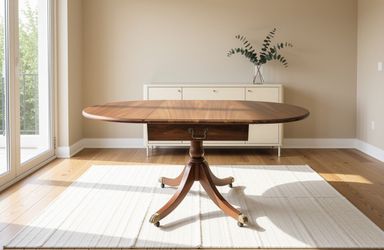 Vintage Craddock Mahogany Drop-Leaf Dining Table (Model 1105) – Includes Custom Glass Top!