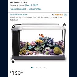 Fluval 5 Gallon Saltwater Aquarium 