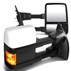 Chrome Powered Heated Towing Mirrors (Pair) 08-16 Ford F250 F350 F450 F550 Super Duty
