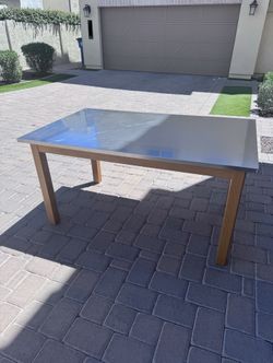 Pottery Barn Stainless Steel Table