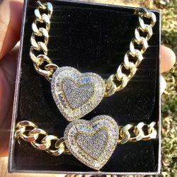 Necklace And Bracelet Gold Heart 💛 