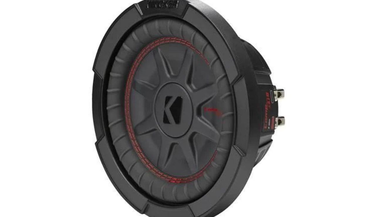 Kicker 48CWRT84 CompRT Series shallow-mount 8" subwoofer with dual 4-ohm voice coils