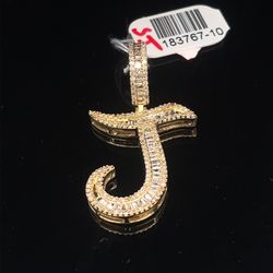 10KT Yellow Gold Diamond J Pendant 4.10g .7CTW 183767/10