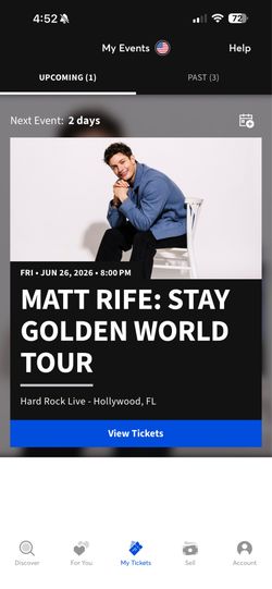Matt Rife tickets for Hollywood FL show this Friday 26th