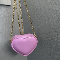 Heart pink chain purse