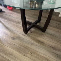 Glass Dining Table with Matching Coffee & Side Tables – $150 for All 