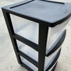Three Drawer Medium Cart With Wheels
