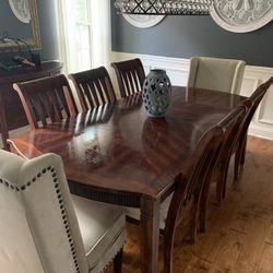 Dining Table 84” , 8 Chairs, Buffet Table