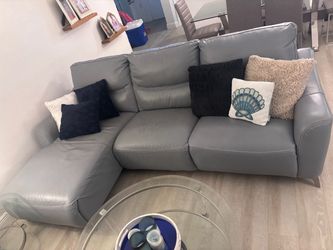 Blue leather Sofa