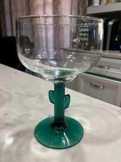 4x Cactus Stem Margarita Glasses