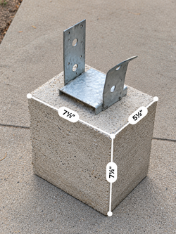 Cinder Block Pier with Metal Post Anchor