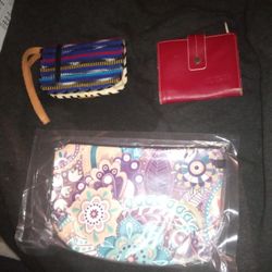 Two Wallets And Small Purse For Woman 