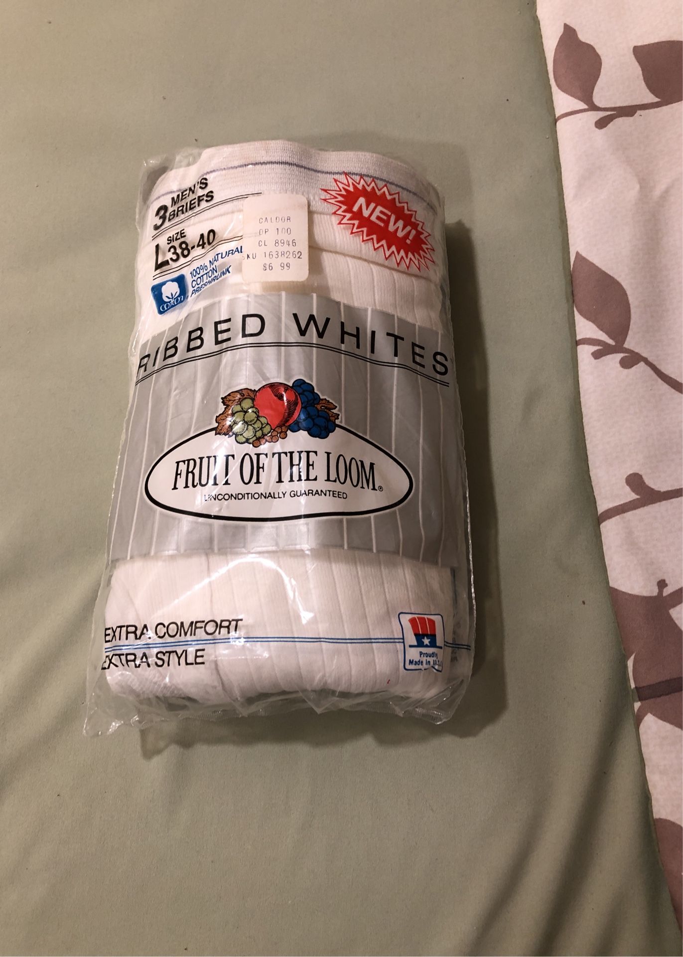 Men’s Fruit Of The Loom Briefs Size L Quantity 3