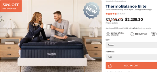 Thermobalance Elite Queen Sized Mattress in original packaging