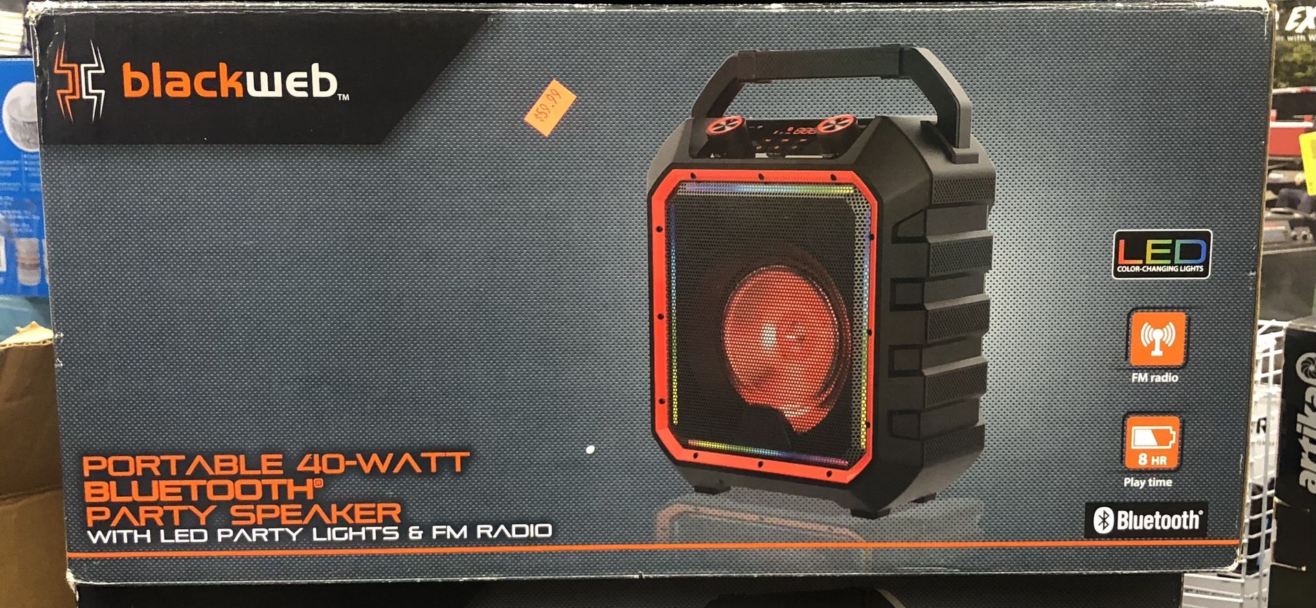 Blackweb Portable Bluetooth Party Speaker, Black