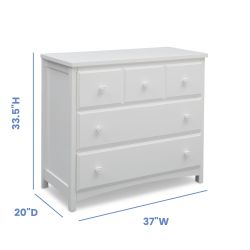 3 Drawer Dresser with Interlocking Drawers