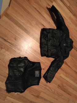 Women’s size S leather motorcycle coat & vest