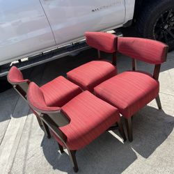 Cushioned Fabric Chairs (4 Pcs)