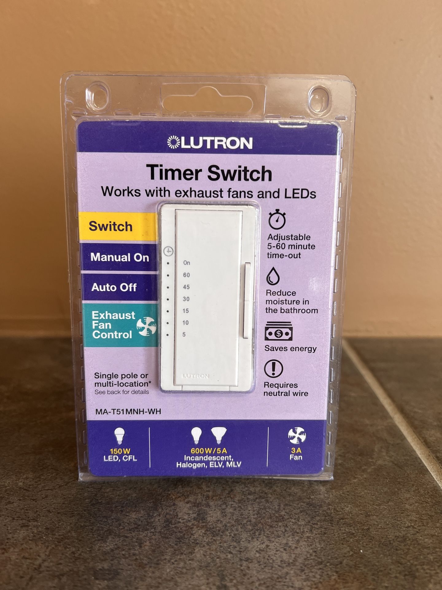 Lutron Maestro Countdown Timer Switch for Fans and Lights