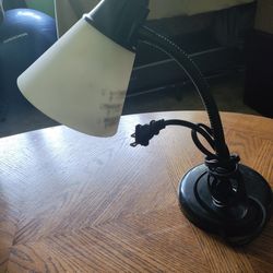 Adjustable Black Desk Lamp with White Shade – Compact Task Light