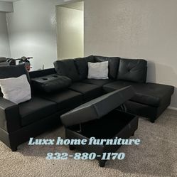 Brand New Sectional Sofa Black Financing Available