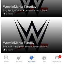 2-day combo WRESTLEMANiA XL tickets (x2)