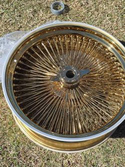 22x8 Gold Wire Wheels