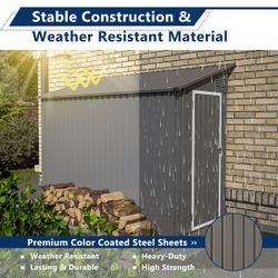 4 ft. W x 7 ft. D Metal Lean-to Storage Shed Foundation Kit Included $130
