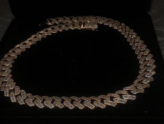 18 k Gold Plated Rose-gold 17 mm  22” Cuban Link 