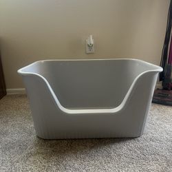 Cat litter box with tall walls 