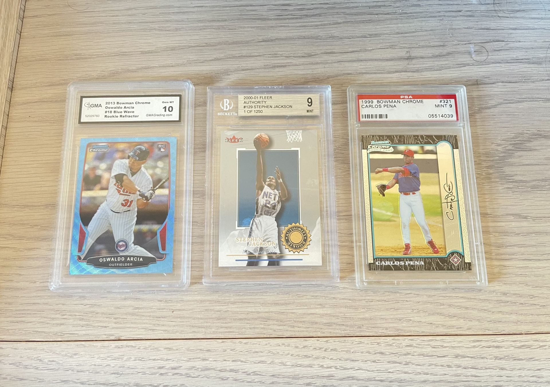 LOT OF 3 Graded Sports Cards For 1 Price Baseball &...